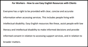 Screenshot WWILD - How to Use Easy English Resources